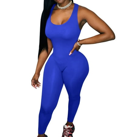 Voncos Womens Overalls- Sleeveless Fashion Casual Solid Stretchy Overalls Playsuit Blue 6
Voncos Womens Overalls- Sleeveless Fashion Casual Solid Stretchy Overalls Playsuit Blue 6