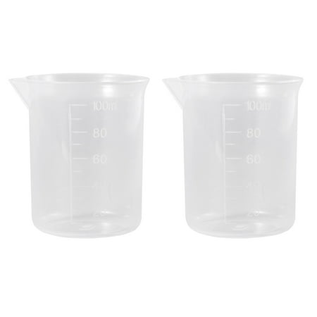 2 PCS 100mL PP Plastic Graduation Beakers Measuring Cups Liquid Container