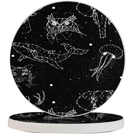 Set of 2 Round Coasters Constellation-Elephant-Deer-Whale for Drinks 4 Inch Ceramic Cups Place Mats Home Decor
Set of 2 Round Coasters Constellation-Elephant-Deer-Whale for Drinks 4 Inch Ceramic Cups Place Mats Home Decor