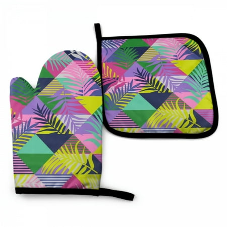 Abstract Tropical Leaves Oven Mitt and Pot holder Set Heat Resistant Non Slip Kitchen Gloves with Inner Cotton Layer for Cooking
Abstract Tropical Leaves Oven Mitt and Pot holder Set Heat Resistant Non Slip Kitchen Gloves with Inner Cotton Layer for Cooking