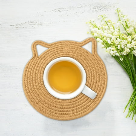 TANGNADE Household Creative Woven Style Ears Japanese Insulation Pad Dining Thread Table Cat Cotton Hanging Tableware round Kitchen Tables Set Multi-color
TANGNADE Household Creative Woven Style Ears Japanese Insulation Pad Dining Thread Table Cat Cotton Hanging Tableware round Kitchen Tables Set Multi-color