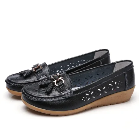 Women‘s Loafers Cut Out Peas Shoes Slip-on Casual Flats Lightweight And Comfort