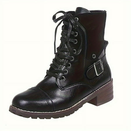 Women‘s Chunky Heel Short Boots Fashion Lace Up Side Zipper Boots Comfortable Faux Leather Boots
Women‘s Chunky Heel Short Boots Fashion Lace Up Side Zipper Boots Comfortable Faux Leather Boots