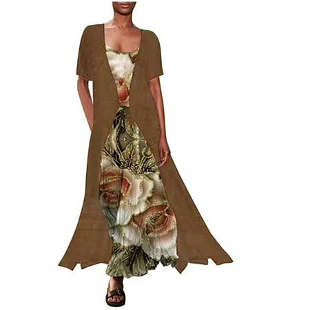 TIHLMK Tops Deals Clearance Women s Fashion Casual Chiffon Short Sleeve Loose Shawl Two-Piece Camies Dress With Straps
TIHLMK Tops Deals Clearance Women s Fashion Casual Chiffon Short Sleeve Loose Shawl Two-Piece Camies Dress With Straps