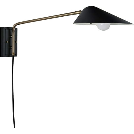 Amazon Brand – Rivet Mid-Century Swiveling Long Arms Pivoting Head Plug-In Hardwire or 2-in-1 Option Wall Sconce with Bulb 11 H Matte Black with Antique Brass - 51457
Amazon Brand – Rivet Mid-Century Swiveling Long Arms Pivoting Head Plug-In Hardwire or 2-in-1 Option Wall Sconce with Bulb 11 H Matte Black with Antique Brass - 51457