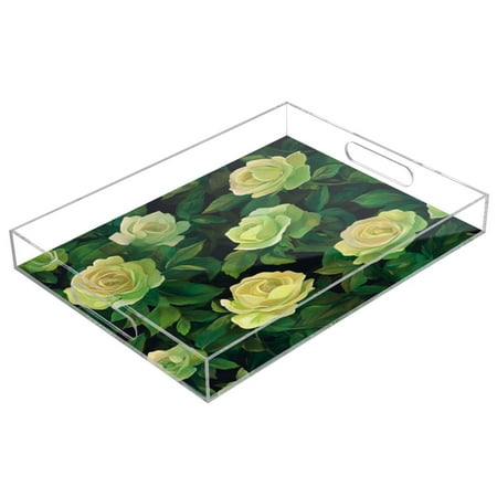 Acrylic Tray 15.7*11.8*1.9 Inch Transparent Tray Food Tray Tea Cup Tray Serving Trays Cosmetics Storage Kitchen Table Bathroom Sundry Storage Green Rose1
Acrylic Tray 15.7*11.8*1.9 Inch Transparent Tray Food Tray Tea Cup Tray Serving Trays Cosmetics Storage Kitchen Table Bathroom Sundry Storage Green Rose1