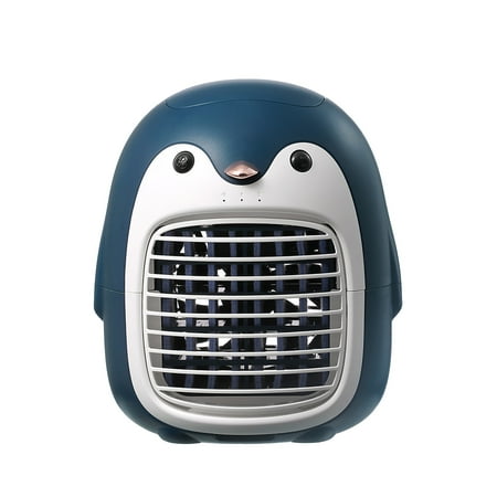 

Fesfesfes Cute Penguin Portable Air Conditioner Fan Rechargeable USB Air Cooler Personal Space Mini Evaporative Quiet 3 Speeds Humidifier Misting Fan For Office Home Room Car Bedroom