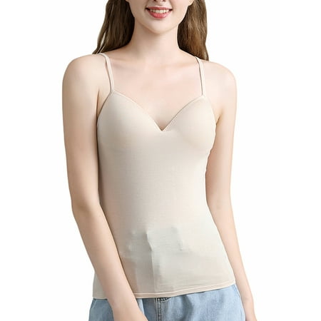 Farrubbyine8 Women Padded Bra Spaghetti Strap Tops Push Up Bra Sleeveless Tanks