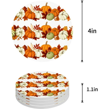 ZHANZZK Thanksgiving Farm Retro Pumpkin and Maple Leaves Set of 8 Round Coaster for Drinks Absorbent Ceramic Stone Coasters Cup Mat with Cork Base for Home Kitchen Room Coffee Table Bar Decor
ZHANZZK Thanksgiving Farm Retro Pumpkin and Maple Leaves Set of 8 Round Coaster for Drinks Absorbent Ceramic Stone Coasters Cup Mat with Cork Base for Home Kitchen Room Coffee Table Bar Decor
