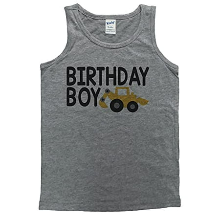 7 ate 9 Apparel Boy s Birthday Boy Construction Truck Grey Tank Top