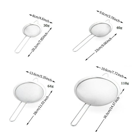 4pcs For Baking Rice Sugar Professional Stainless Steel Flour Strainer Fine Mesh
4pcs For Baking Rice Sugar Professional Stainless Steel Flour Strainer Fine Mesh