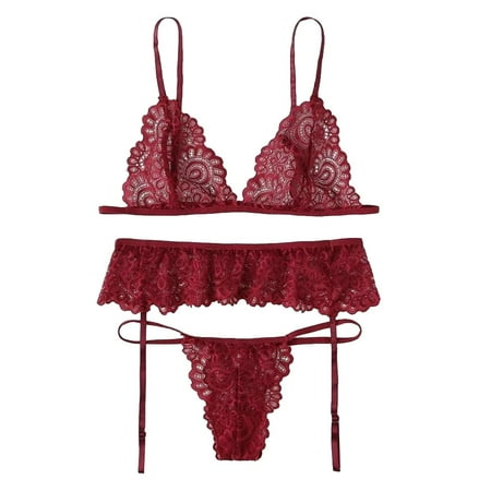 BIZIZA Women Bra and Panties 3 Piece Lingerie Sets Hollow Out Pajamas Set Sexy with Garter Belt Underwear Babydoll
BIZIZA Women Bra and Panties 3 Piece Lingerie Sets Hollow Out Pajamas Set Sexy with Garter Belt Underwear Babydoll