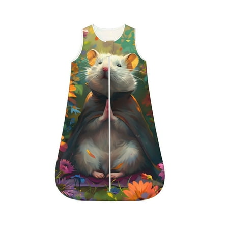 Fotbe Colorful Flower Meditating Hamster Pattern Sleep Sack - Baby Wearable Blanket with Zipper Extra Soft Cotton Sleeveless Sleeping Bag for Infants-Small
Fotbe Colorful Flower Meditating Hamster Pattern Sleep Sack - Baby Wearable Blanket with Zipper Extra Soft Cotton Sleeveless Sleeping Bag for Infants-Small