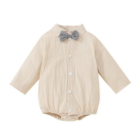 Soft Bodysuit For Kids Baby Boys Long Sleeve Plaid Bow Tie Gentle Shirt Romper Tops
Soft Bodysuit For Kids Baby Boys Long Sleeve Plaid Bow Tie Gentle Shirt Romper Tops