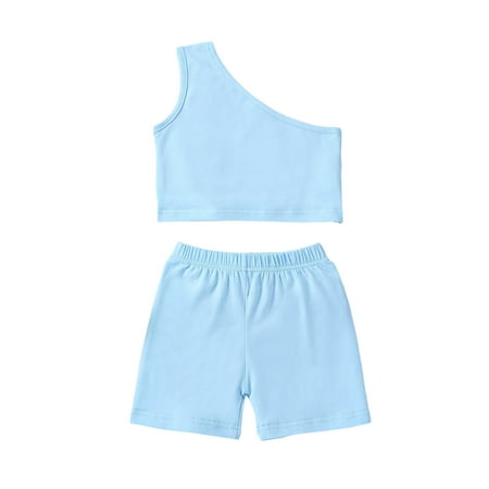 Sunisery 2PCS Kids Girls Summer Vest Shorts Outfits One Shoulder Sleeveless Tank Tops Shorts Set Toddler Clothes Blue 2-3 Years
Sunisery 2PCS Kids Girls Summer Vest Shorts Outfits One Shoulder Sleeveless Tank Tops Shorts Set Toddler Clothes Blue 2-3 Years