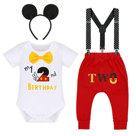 IBTOM CASTLE Baby Boys First Birthday Cake Smash Outfits Suspenders Bloomers Bowtie Mouse Ear Photography Props 4-Piece 2-3 Years White-My 2nd Birthday
IBTOM CASTLE Baby Boys First Birthday Cake Smash Outfits Suspenders Bloomers Bowtie Mouse Ear Photography Props 4-Piece 2-3 Years White-My 2nd Birthday