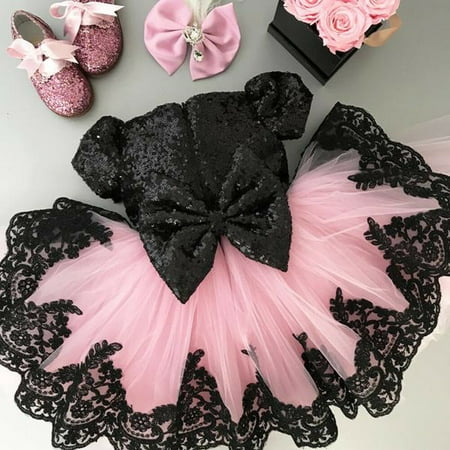 Toddler Girl Pageant Dress One Piece Short Sleeve Sequin Lace Tutu Dresses Skirts Outfits Clothes