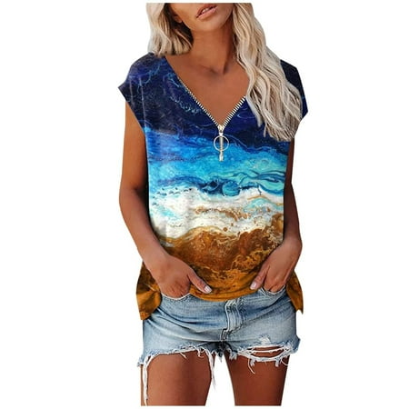 Summer Savings Clearance! UMfun Women s Fashion Summer V Neck Leisure Short Sleeve Printing Tops Multi-color M
Summer Savings Clearance! UMfun Women s Fashion Summer V Neck Leisure Short Sleeve Printing Tops Multi-color M