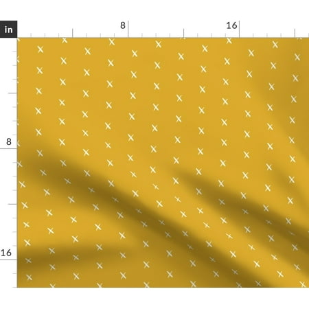 X Mustad Mustard Yellow Girls Sweet X X Fabric Printed by Spoonflower BTY