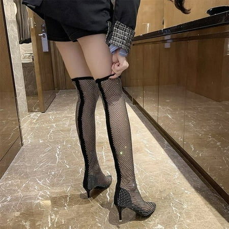 Women s Boots 2022 Summer New Sandals Large Size Breathable Over-The-Knee Boots Fashion Full Drill Sexy Pointed High Heels 34-42
Women s Boots 2022 Summer New Sandals Large Size Breathable Over-The-Knee Boots Fashion Full Drill Sexy Pointed High Heels 34-42