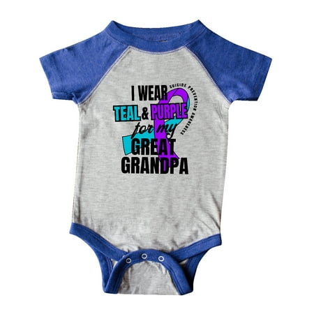 Inktastic Suicide Prevention I Wear Teal and Purple For My Great Grandpa Gift Baby Boy or Baby Girl Bodysuit
Inktastic Suicide Prevention I Wear Teal and Purple For My Great Grandpa Gift Baby Boy or Baby Girl Bodysuit