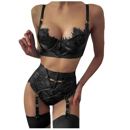 QWERTYU Nightwear Bra and Panty Set for Women Lace Underwear Set Lingerie Set with Garter L
QWERTYU Nightwear Bra and Panty Set for Women Lace Underwear Set Lingerie Set with Garter L