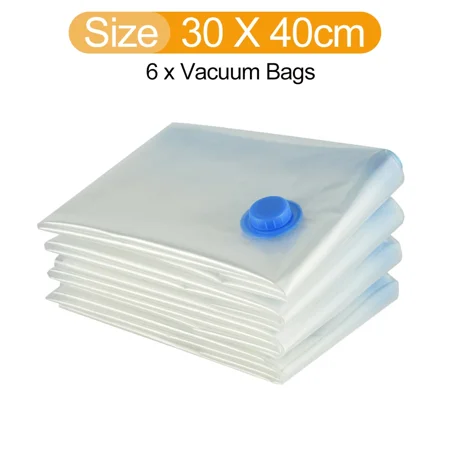 6pcs Vacuum Storage Bags with Pump Transparent Folding Compressed Space Saving Vacuum Bag for Clothes Large Travel Container 30X40cm Bags x6
6pcs Vacuum Storage Bags with Pump Transparent Folding Compressed Space Saving Vacuum Bag for Clothes Large Travel Container 30X40cm Bags x6