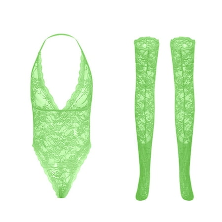 nsendm Lace Lingerie Backless V Neck Jumpsuit Pajamas Suit Women Bodysuit Stockings Strapless Lingerie for Women Underwear Green Medium
nsendm Lace Lingerie Backless V Neck Jumpsuit Pajamas Suit Women Bodysuit Stockings Strapless Lingerie for Women Underwear Green Medium