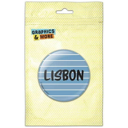 Lisbon Portugal Stripes Refrigerator Button Magnet