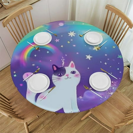 BCIIG Cats Rainbow Magical Round Table Cover Stain Resistant Washable Indoor Outdoor Tablecloth Kitchen Dining Wedding Parties 100% Polyester Fiber 31-35
BCIIG Cats Rainbow Magical Round Table Cover Stain Resistant Washable Indoor Outdoor Tablecloth Kitchen Dining Wedding Parties 100% Polyester Fiber 31-35
