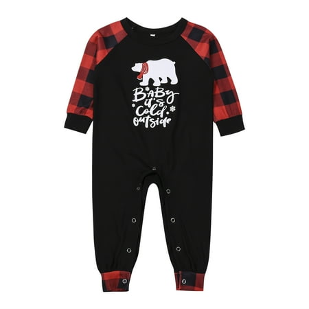 Spring hue Parent-child Christmas Theme with Plaid Letter Cartoon Print