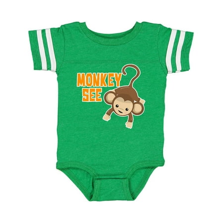 Inktastic Monkey See with Monkey Gift Baby Boy or Baby Girl Bodysuit