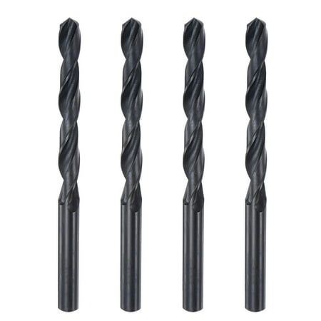 High Speed Steel Twist Drill Bit 8.3mm Fully Ground Black Oxide 115mm Long 4Pcs