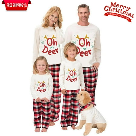 Christmas Pajamas For Family - Family Christmas Pjs Matching Sets Letter Print Long Sleeve Tops and Casual Plaid Pants Sleepwear
Christmas Pajamas For Family - Family Christmas Pjs Matching Sets Letter Print Long Sleeve Tops and Casual Plaid Pants Sleepwear