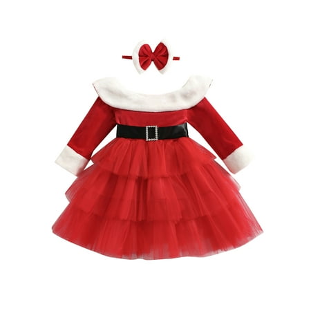 xingqing 1-7Y Christmas Toddler Baby Girl Santa Dress Off Shoulder Long Sleeve Tulle Princess Dress Headband Xmas Fall Winter Outfit Red 3-4 Years
xingqing 1-7Y Christmas Toddler Baby Girl Santa Dress Off Shoulder Long Sleeve Tulle Princess Dress Headband Xmas Fall Winter Outfit Red 3-4 Years