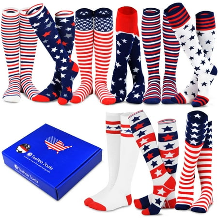 TeeHee USA American Patriotic Socks for Women Knee High 9-Pairs with Gift Box (Americana)
TeeHee USA American Patriotic Socks for Women Knee High 9-Pairs with Gift Box (Americana)