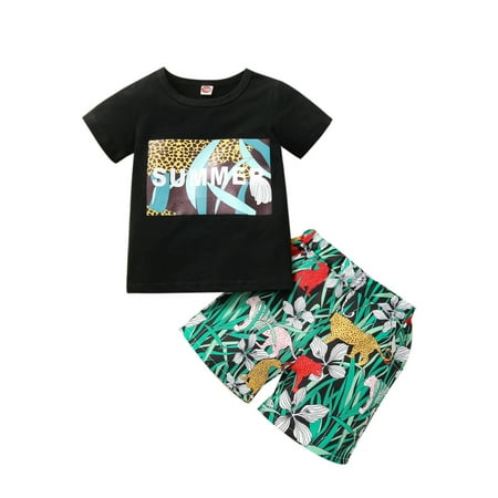 Canrulo 2Pcs Toddler Baby Boys Summer Outfits Letter Print Short Sleeve T-Shirt + Floral Shorts Set Black 4-5 Years
Canrulo 2Pcs Toddler Baby Boys Summer Outfits Letter Print Short Sleeve T-Shirt + Floral Shorts Set Black 4-5 Years