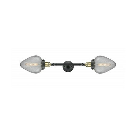 Black Antique Brass Tone Bathroom Vanity 7 Wide Clear Crackle Glass Steel/Cast Brass Medium Base 2 Light Fixture
Black Antique Brass Tone Bathroom Vanity 7 Wide Clear Crackle Glass Steel/Cast Brass Medium Base 2 Light Fixture