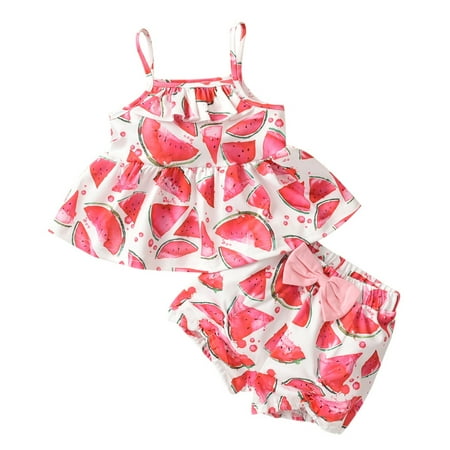XINSHIDE Kids Infant Girls Beach Fruit Printed Suspenders Top Sleeveless Shorts Pants Two Pieces Outfits Set 0-18M Baby Girl Clothes
XINSHIDE Kids Infant Girls Beach Fruit Printed Suspenders Top Sleeveless Shorts Pants Two Pieces Outfits Set 0-18M Baby Girl Clothes