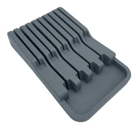 Horizontal Knife Block Knife Organizer In-drawer Knife Block Kitchen Knife(1pcs gray)