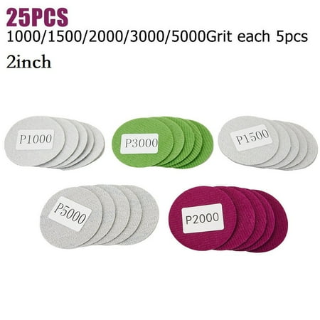 RANMEI 25Pcs 2 3 4 5 6inch 1000/1500/2000/3000/5000Grit Wet Dry Sanding Discs Sandpaper
RANMEI 25Pcs 2 3 4 5 6inch 1000/1500/2000/3000/5000Grit Wet Dry Sanding Discs Sandpaper