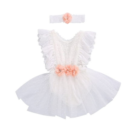 StylesILove Baby Girls Elegant White Lace Eyelet Romper with Peach Flower & Matching Headband 2pcs Flower Girl Tutu Dress Outfit (18 Months)
StylesILove Baby Girls Elegant White Lace Eyelet Romper with Peach Flower & Matching Headband 2pcs Flower Girl Tutu Dress Outfit (18 Months)