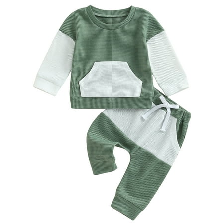 Calsunbaby Newborn Baby Boy Outfits Waffle Knit Long Sleeve Crew Neck Sweatshirt and Pants 2PCS Suit Infant Baby Clothes
Calsunbaby Newborn Baby Boy Outfits Waffle Knit Long Sleeve Crew Neck Sweatshirt and Pants 2PCS Suit Infant Baby Clothes