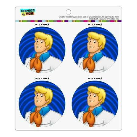 Scooby-Doo Fred Character Refrigerator Fridge Locker Vinyl Circle Magnet Set