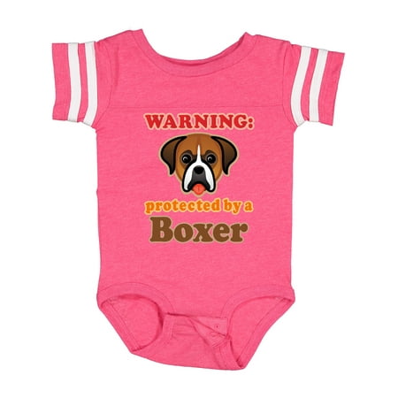 Inktastic Protected by a Boxer Dog Gift Baby Boy or Baby Girl Bodysuit