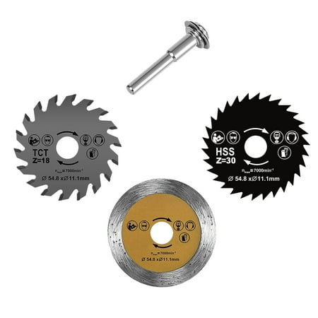 Circular Saw Blade Set 4Pcs HSS Mini Wood Circular Saw Blade Cutting Blade Rotary Tool Cutting Disc with Shank Mandrel
Circular Saw Blade Set 4Pcs HSS Mini Wood Circular Saw Blade Cutting Blade Rotary Tool Cutting Disc with Shank Mandrel
