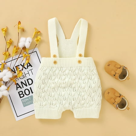 Carolilly Baby Knit Overalls Lovely Sleeveless Solid Color One-Piece Romper Fall Clothes with Buttons
Carolilly Baby Knit Overalls Lovely Sleeveless Solid Color One-Piece Romper Fall Clothes with Buttons