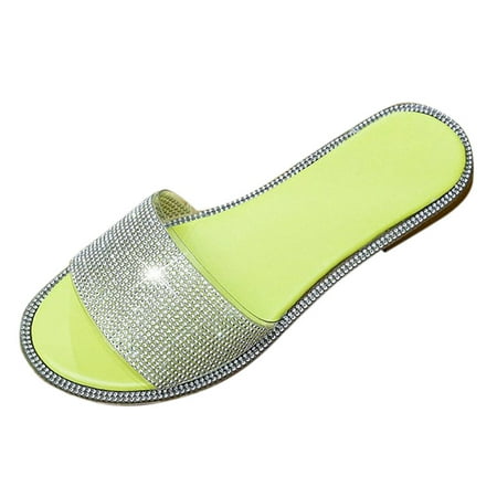 Slippers for Women Women S Sandals Crystal Roman Flat Slippers Casual Beach Indoor&Outdoor Shoes Womens Slippers Pu Yellow 43
Slippers for Women Women S Sandals Crystal Roman Flat Slippers Casual Beach Indoor&Outdoor Shoes Womens Slippers Pu Yellow 43