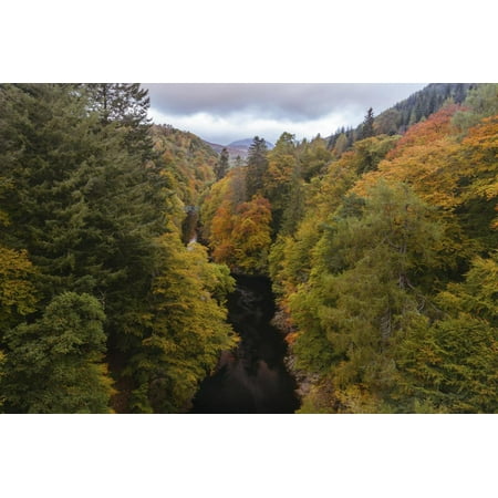 River Garry and the Pass of Killiecrankie, autumn in the Scottish Highlands, Scotland, United Kingd Print Wall Art By Garry Ridsdale