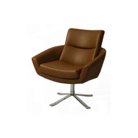 Aliante Club Chair w Chrome Base (Pu Ivory)